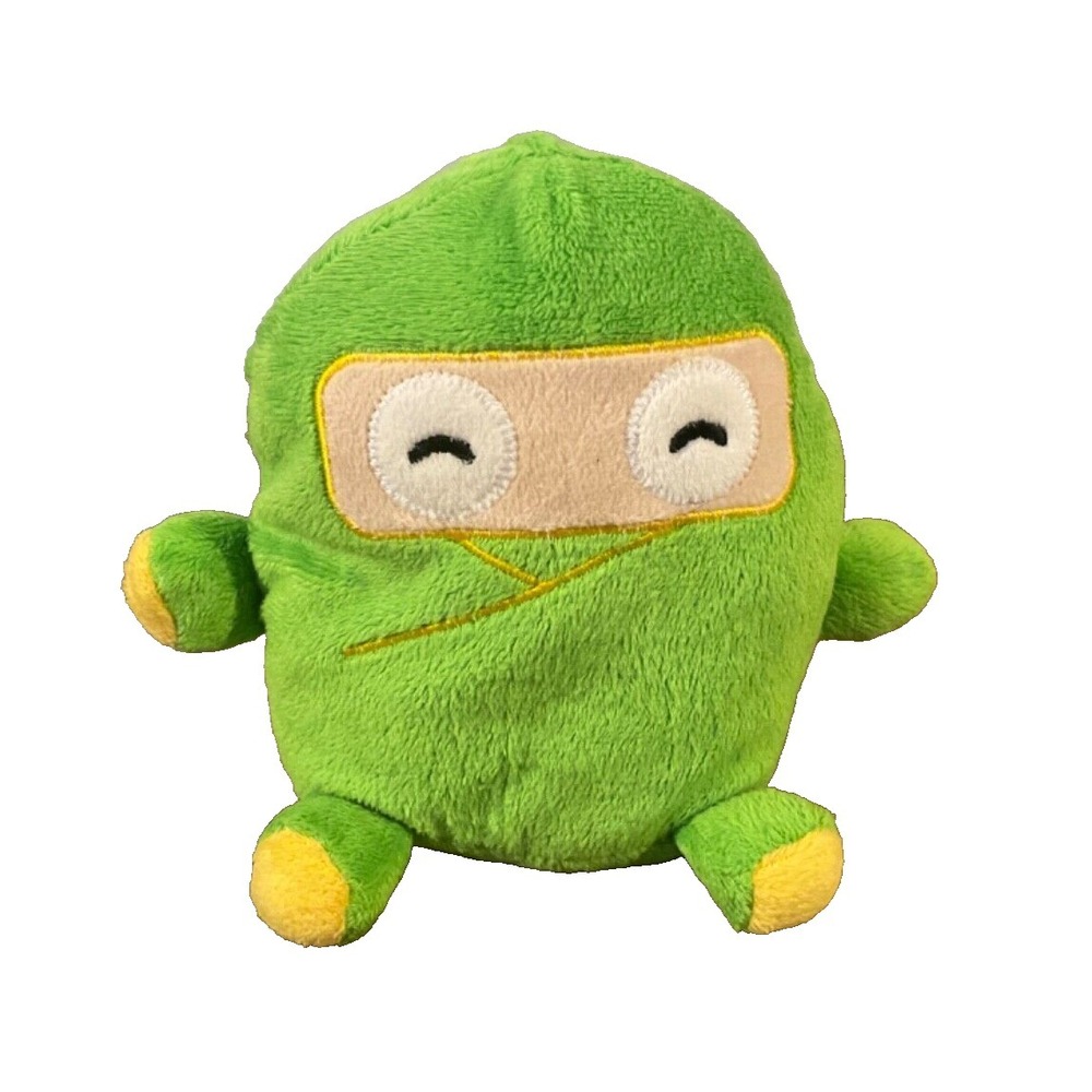 Animal Adventure NINJA Plush 6 Inch Green Yellow 2014‎ Stuffed Toy Hard to Find